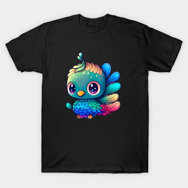 Beautiful peacock artwork Rainbow T-Shirt by UniqueMe